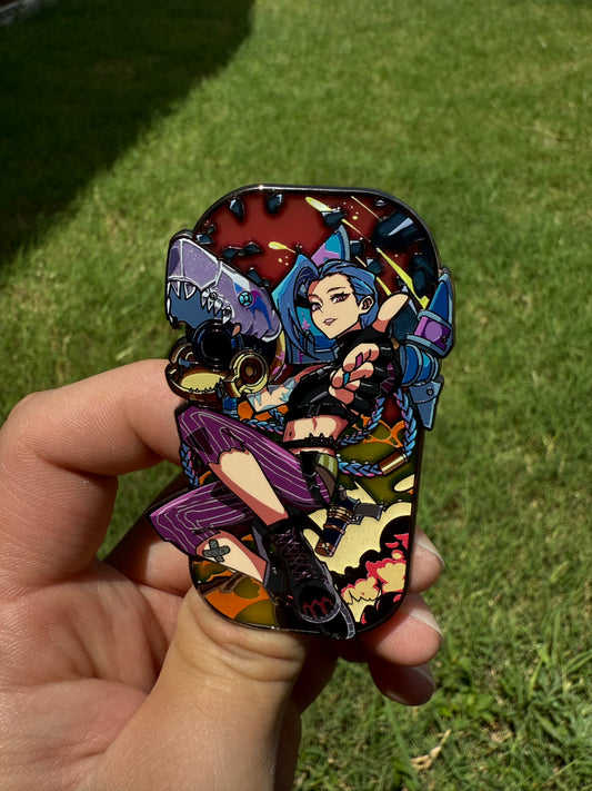 Blue hair pop out oval